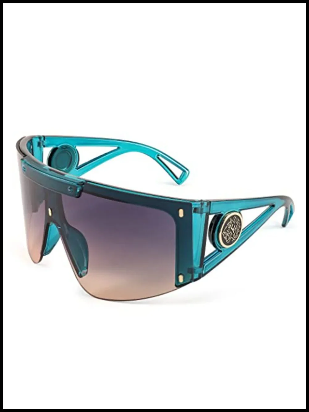 Wrap Shield Sunglasses for Cycling Driving UV400 Protection Oversized Unisex